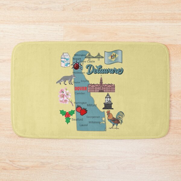 Item preview, Delaware State Pride, Landmarks & Symbols Illustrated Map designed and sold by mashmosh.