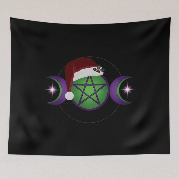 Item preview, Witchmas Triple Moon Pentacle Santa Hat designed and sold by mnorseck38.