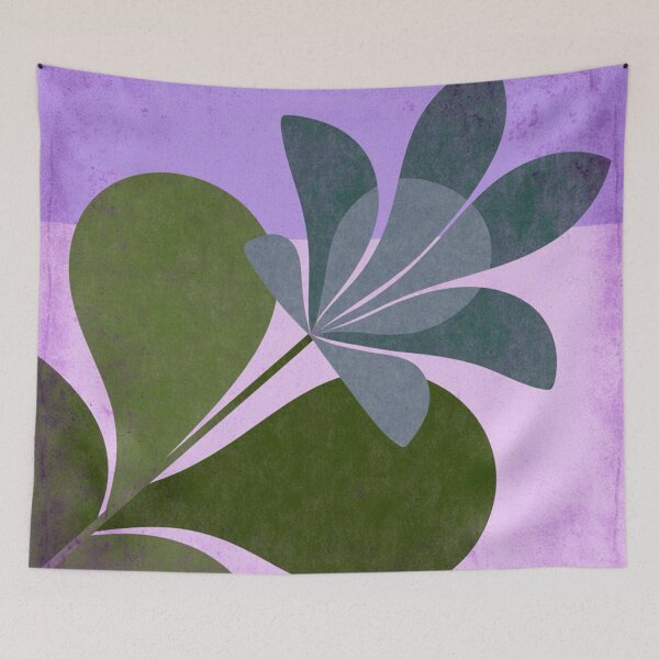 Item preview, Quiet Growth – Abstract Floral in Purple and Green designed and sold by joycrysstudio.