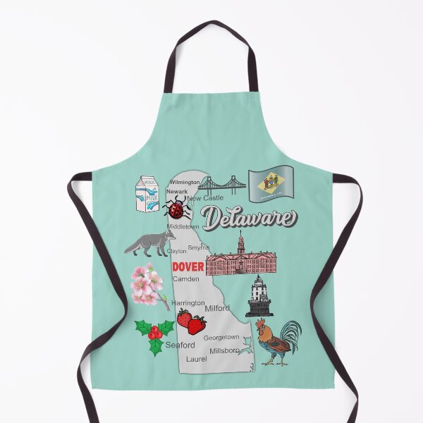 Item preview, Delaware State Map & Symbols - The First State Pride designed and sold by mashmosh.