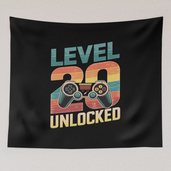 Item preview, Level 20 Unlocked Video Gamer 20 Years Old 20th Birthday  designed and sold by angolinnArt.