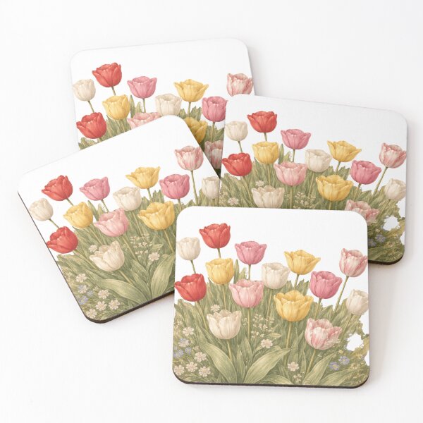 Item preview, Romantic Tulip Meadow Illustration – Classic Spring Garden Art designed and sold by TTStudio.