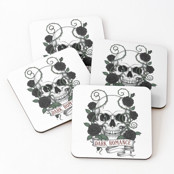 Item preview, Gothic Skull Black Roses Art – Dark Romance, Thorny Vine Tattoo Flash Memento Mori designed and sold by Luminari Creations.