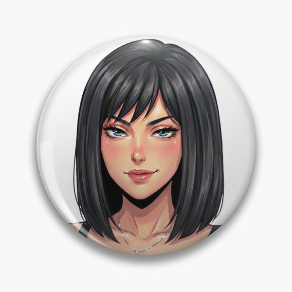 Item preview, Sexy anime girl with a black bob and an arrogant look designed and sold by The Wandering Oni.
