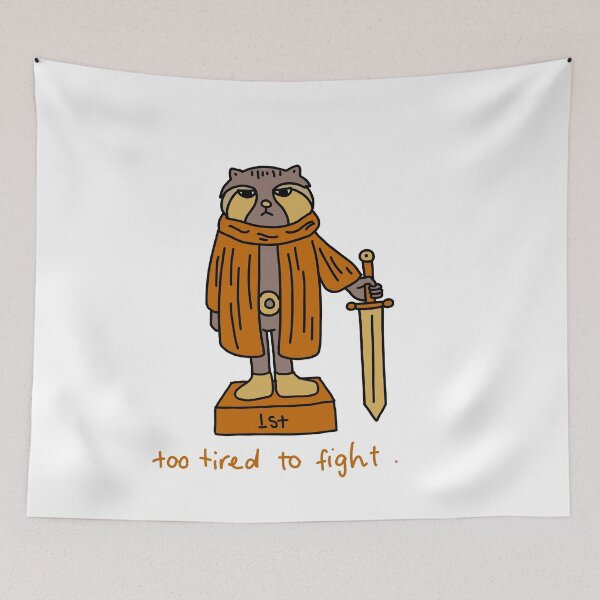 Item preview, Too Tired to Fight Cute Exhausted Hero Illustration designed and sold by Baby-Care.