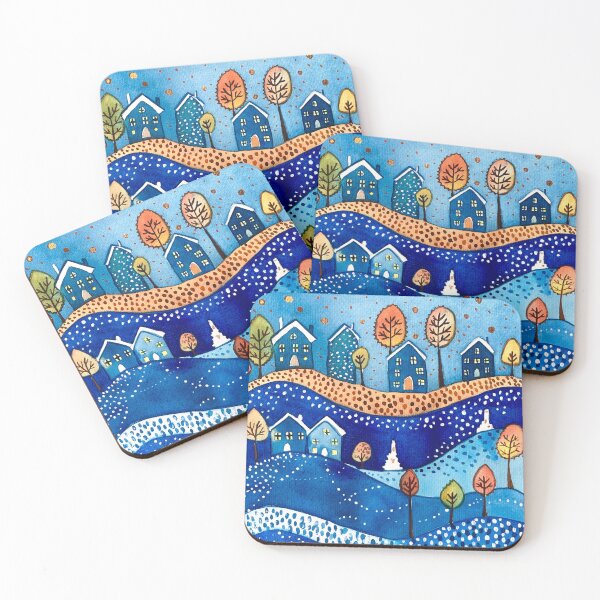 Item preview,  whimsical village art designed and sold by fnk designs.