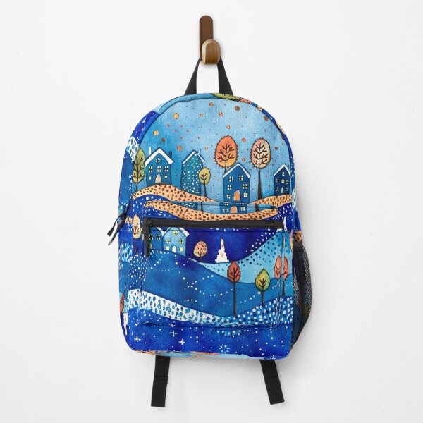 Item preview, whimsical village art designed and sold by fnk designs.