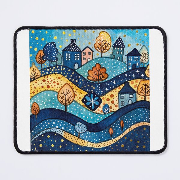 Item preview, snowy night illustration designed and sold by fnk designs.