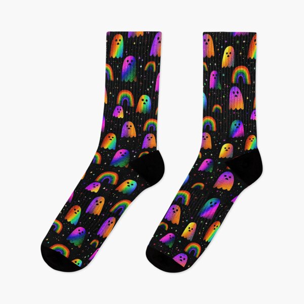 Item preview, Rainbow Ghosts And Stars Seamless Cute Pattern designed and sold by EL-Lebedenko.