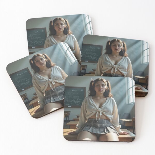 Item preview, a young Japanese student sitting on the desk designed and sold by blindblues50.