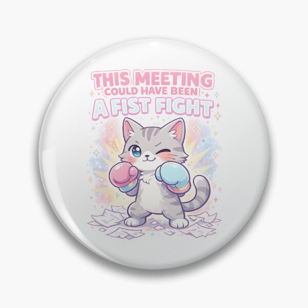 Item preview, Funny Meeting Quote with Cute Boxing Cat – This Meeting Could Have Been a Fistfight designed and sold by Aesthetic-Avenue.
