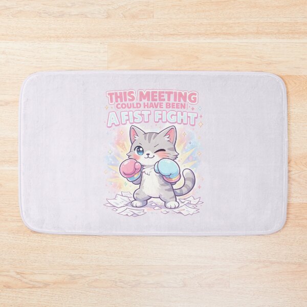 Item preview, Funny Meeting Quote with Cute Boxing Cat – This Meeting Could Have Been a Fistfight designed and sold by Aesthetic-Avenue.