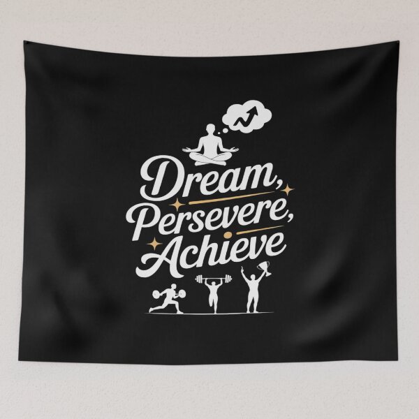 Item preview, Dream Persevere Achieve Gym Motivation Barbell designed and sold by ProudForFunny.