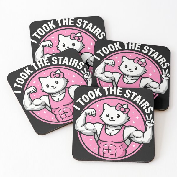 Item preview, Buff White Cat Gym Humor - I Took The Stairs Muscle Kitten Graphic designed and sold by AdyKurniawan.