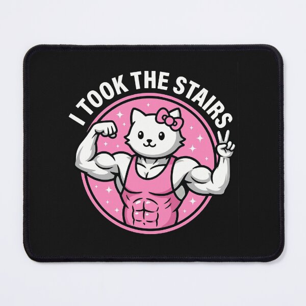 Item preview, Buff White Cat Gym Humor - I Took The Stairs Muscle Kitten Graphic designed and sold by AdyKurniawan.