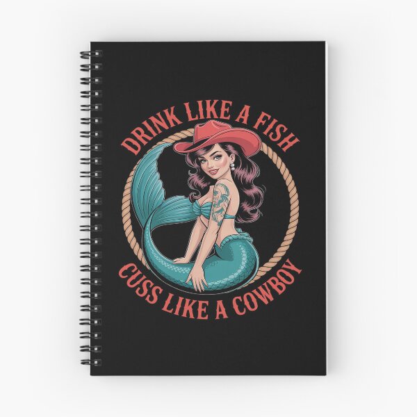 Item preview, Drink Like A Fish Cuss Like A Cowboy - Cowgirl Mermaid designed and sold by ProudForFunny.