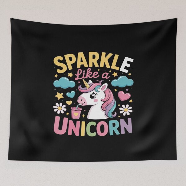 Item preview, Drinking Bubble Tea Kawaii Fantasy Cute Unicorn Squad designed and sold by ProudForFunny.