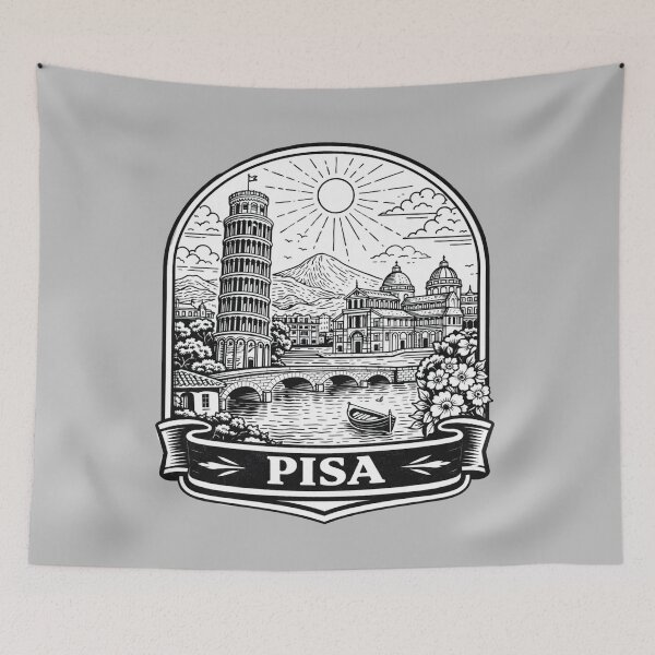 Item preview, Pisa Line Art Illustration designed and sold by Myra365Art.
