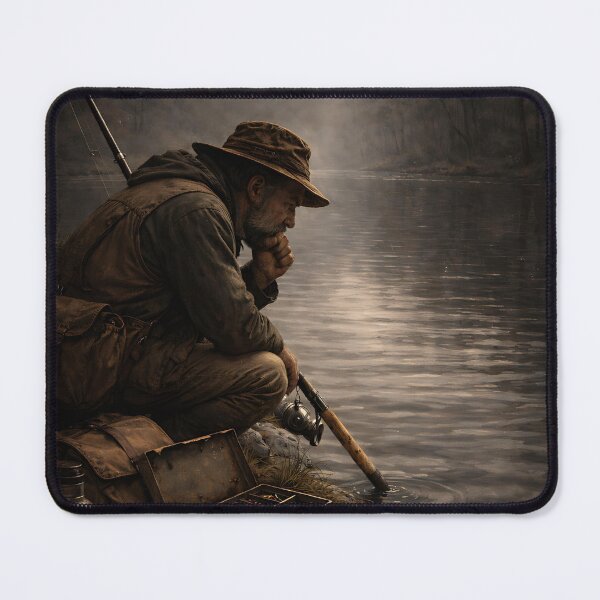 Item preview, Quiet River Angler Reflection Art designed and sold by EimSol.