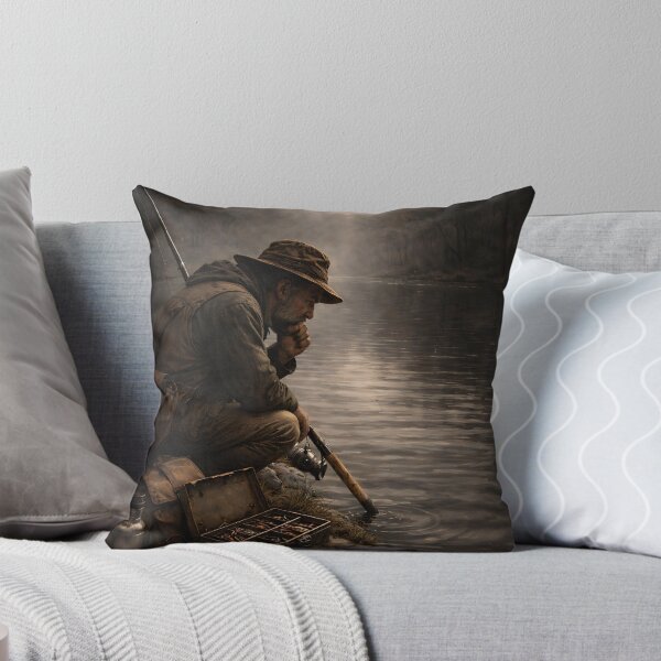 Item preview, Quiet River Angler Reflection Art designed and sold by EimSol.