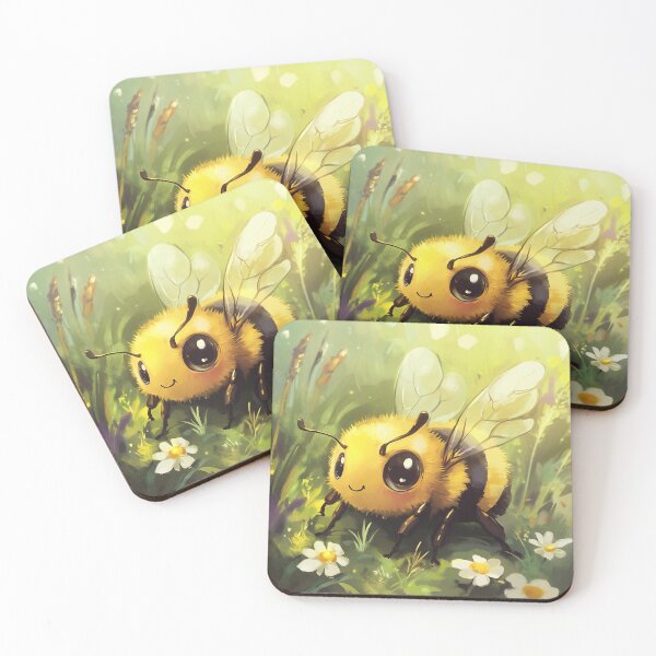 Item preview, Cute Bumblebee Illustration In Sunny Flower Meadow designed and sold by EL-Lebedenko.