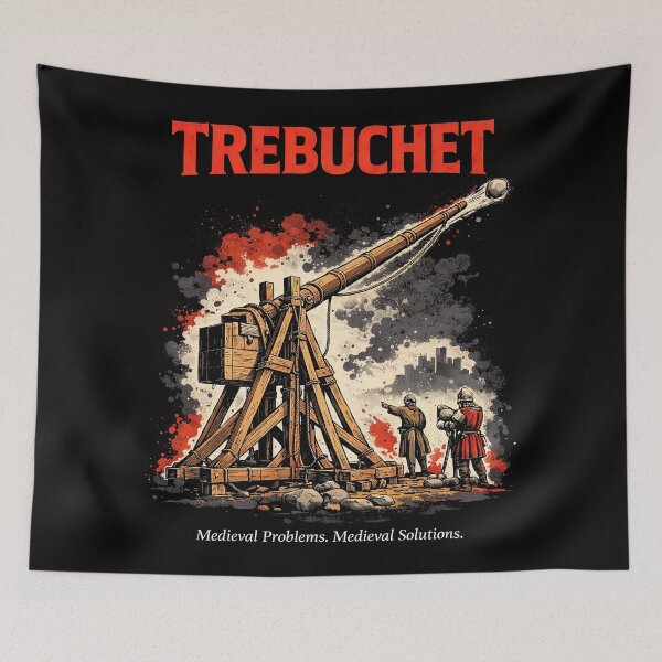 Item preview, Trebuchet Medieval Problem Medieval Solution designed and sold by Retr0Tshirts.