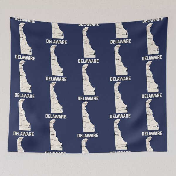 Item preview, Delaware State Map - Modern Minimalist Geography Art designed and sold by mashmosh.
