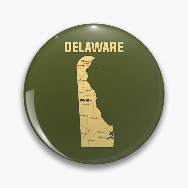 Item preview, Vintage Golden Delaware State Map - Detailed Geography Art designed and sold by mashmosh.