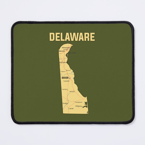 Item preview, Vintage Golden Delaware State Map - Detailed Geography Art designed and sold by mashmosh.