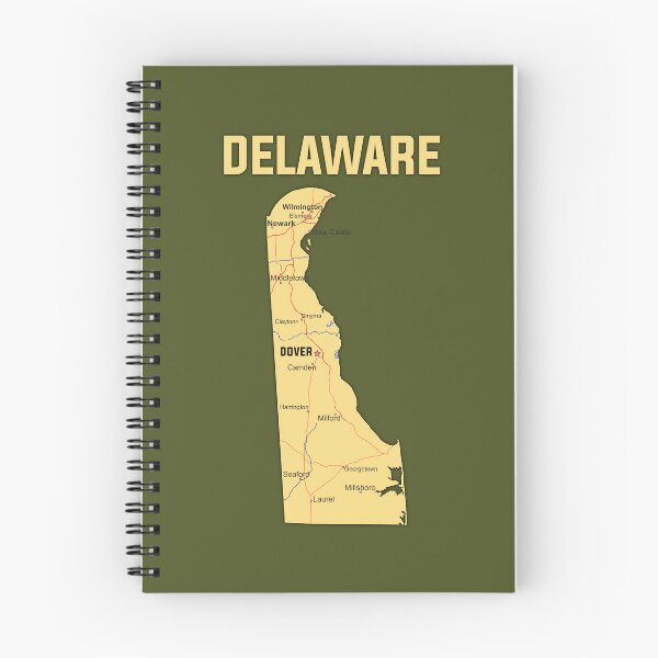 Item preview, Vintage Golden Delaware State Map - Detailed Geography Art designed and sold by mashmosh.