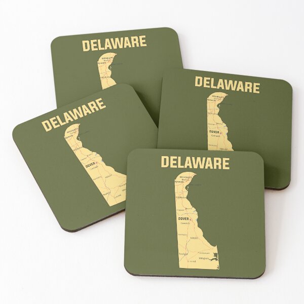 Item preview, Vintage Golden Delaware State Map - Detailed Geography Art designed and sold by mashmosh.