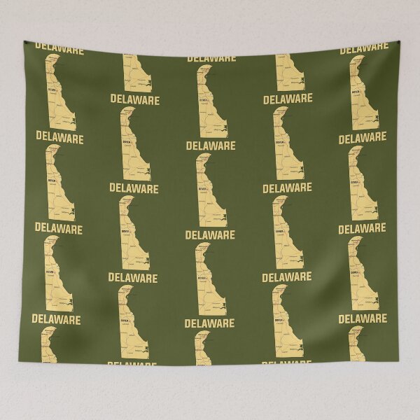 Item preview, Vintage Golden Delaware State Map - Detailed Geography Art designed and sold by mashmosh.