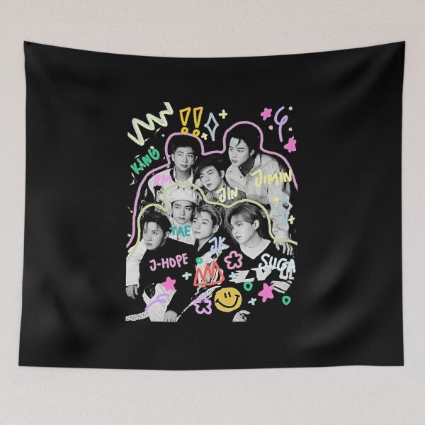 Item preview, BTS Colorful Cartoon Group Illustration designed and sold by LucThibault.