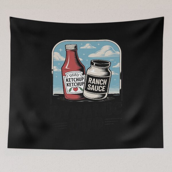 Item preview, Dynamic Duo Ketchup Ranch Dressing Condiment Food Lover designed and sold by ProudForFunny.