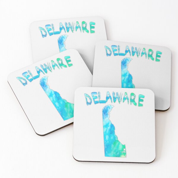 Item preview, Delaware State Map - Artistic Blue Watercolor Silhouette designed and sold by mashmosh.
