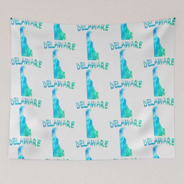 Item preview, Delaware State Map - Artistic Blue Watercolor Silhouette designed and sold by mashmosh.