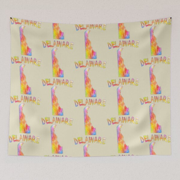 Item preview, Delaware State Map - Vibrant Abstract Watercolor Art designed and sold by mashmosh.