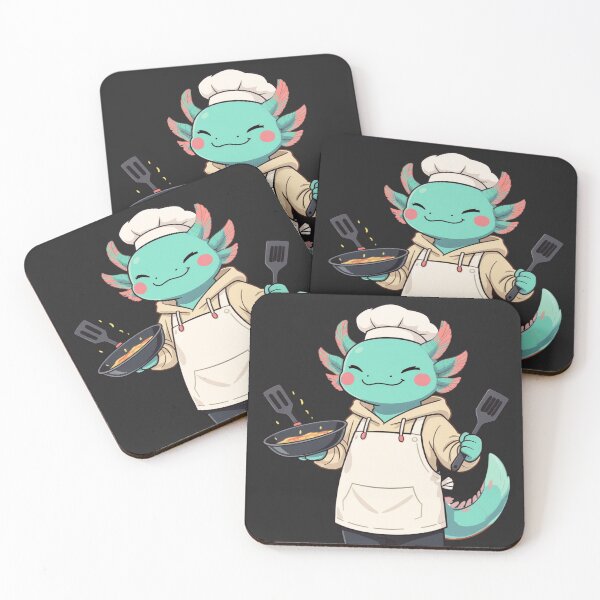 Item preview, Home Chef Axolotl – Cozy Cooking Aesthetic Illustration designed and sold by ColorSplash123.