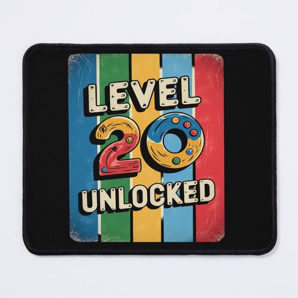 Item preview, Mens Level 20 Unlocked Video Gamer 20 Year Old 20th Birthday  designed and sold by angolinnArt.