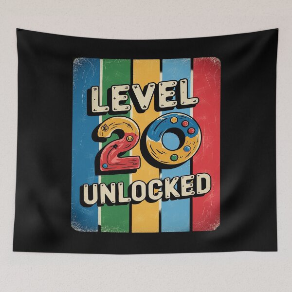 Item preview, Mens Level 20 Unlocked Video Gamer 20 Year Old 20th Birthday  designed and sold by angolinnArt.