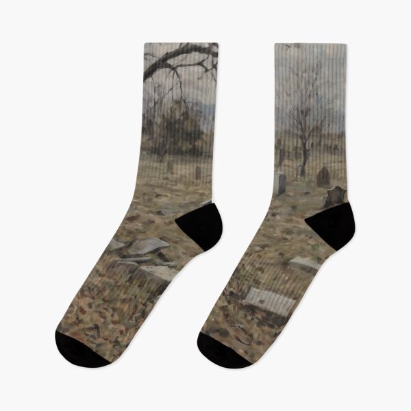 Item preview, Abandoned Graveyard – Melancholic Landscape with Weathered Tombstones designed and sold by Visualynx.