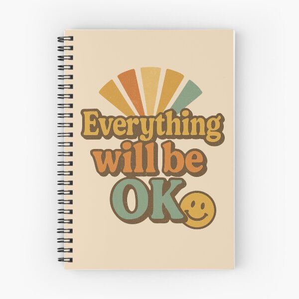 Item preview, Everything Will Be OK Positive Retro Typography Smiley Design designed and sold by astersgraphics.
