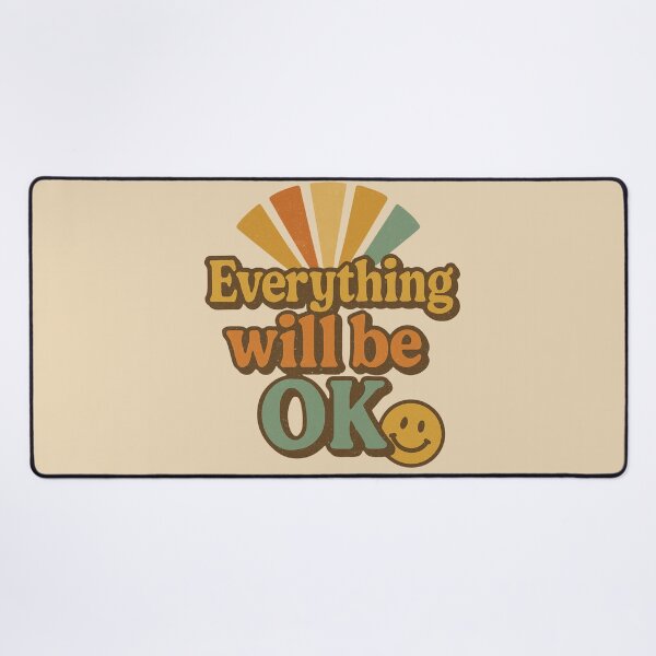 Item preview, Everything Will Be OK Positive Retro Typography Smiley Design designed and sold by astersgraphics.