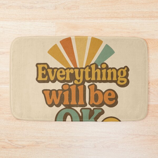 Item preview, Everything Will Be OK Positive Retro Typography Smiley Design designed and sold by astersgraphics.