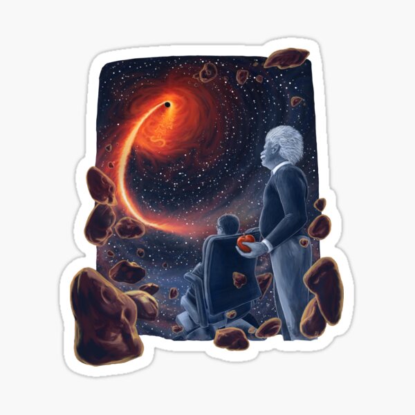 Ghosts in the Sky: Einstein and Hawking Sticker