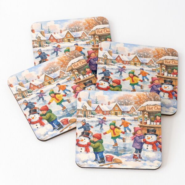 Item preview, Winter Fun in a Snowy Village designed and sold by cuprum.