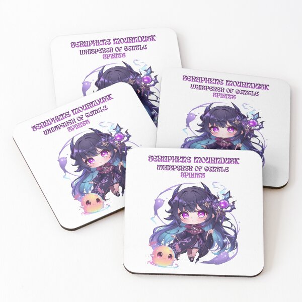 Item preview, Seraphyne Mourndusk – Cute Necromancer of Dark Spirits | Chibi Anime Fantasy Art designed and sold by Monzora.