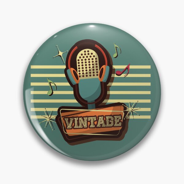 Item preview, Vintage Microphone with Headphones – Retro Music Lover Audio Podcast Design designed and sold by MUKUND FASHION DESIGN.