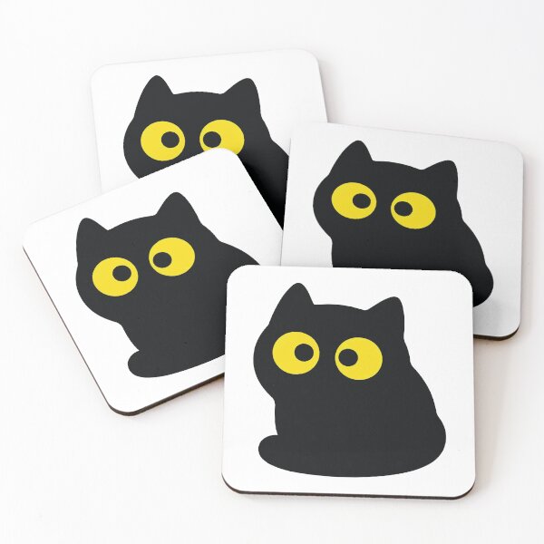 Item preview, The Void Stares Back - Minimalist Black Cat Blob designed and sold by Petzzz.