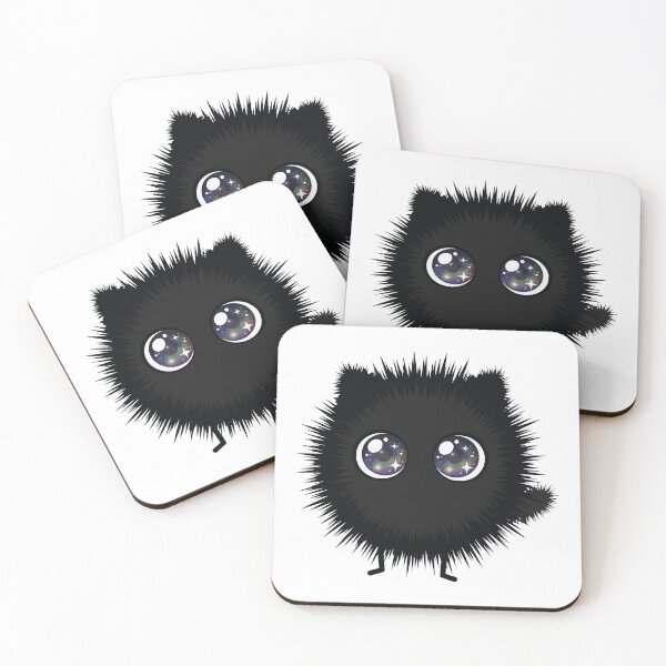Item preview, Fuzzy Void - Cute Soot Spirit Black Cat designed and sold by Petzzz.
